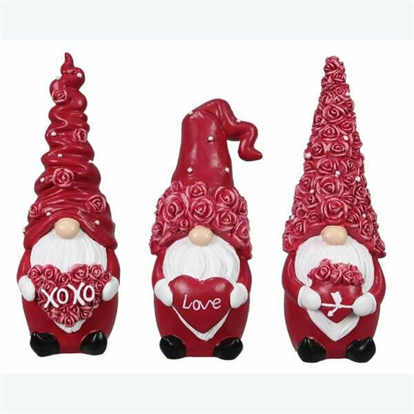 Youngs Resin Valentines Gnomes, 3 Assortment 73198